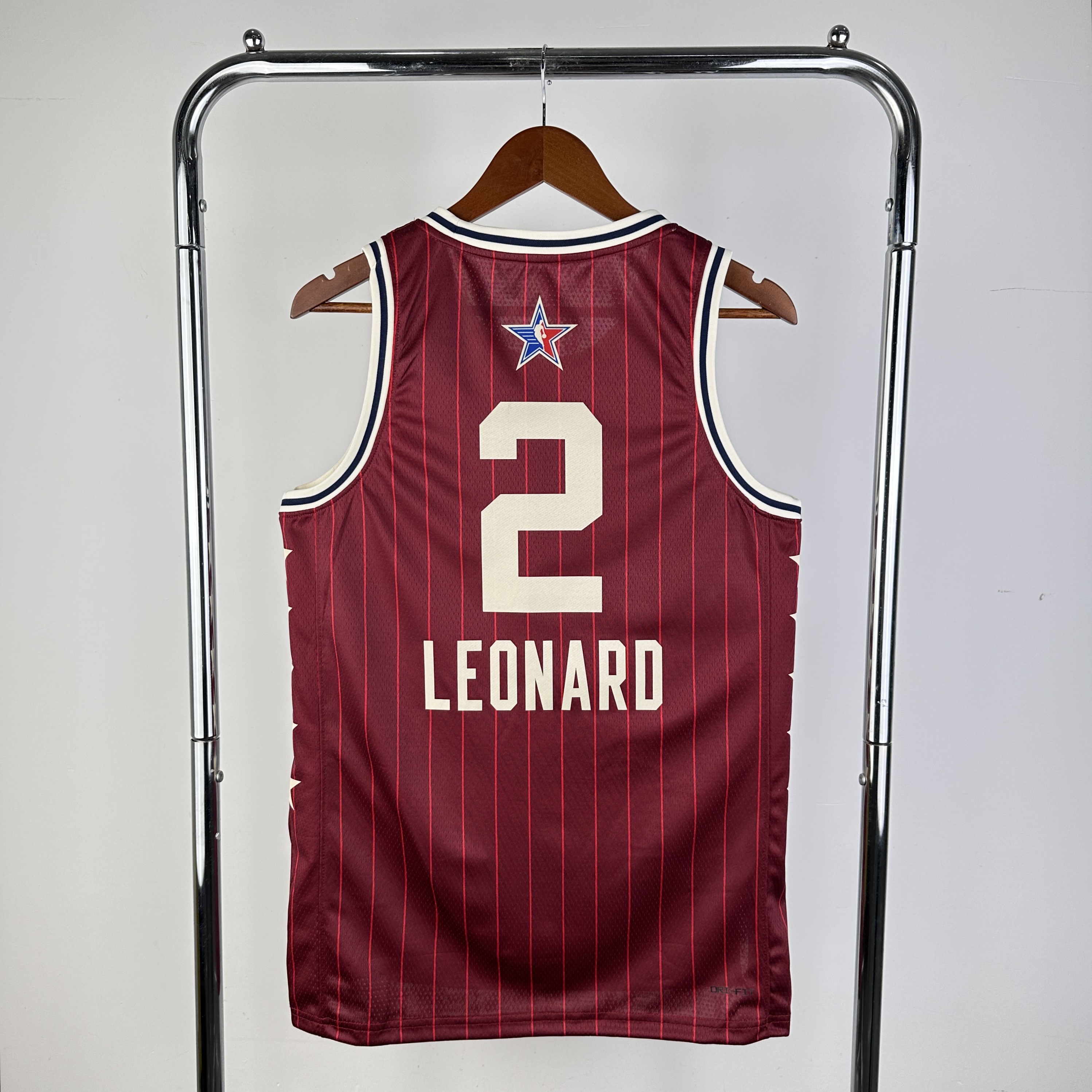 Men Los Angeles Clippers #2 Leonard Red Stripe All Star Jordan style 2024 NBA Jersey->los angeles clippers->NBA Jersey